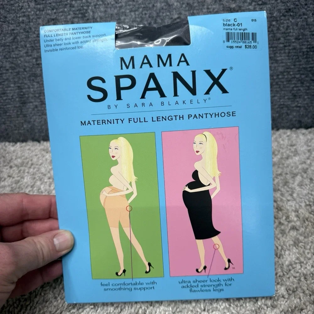 Mama Spanx by Sara Blakely Maternity full length pantyhose size C Black-01